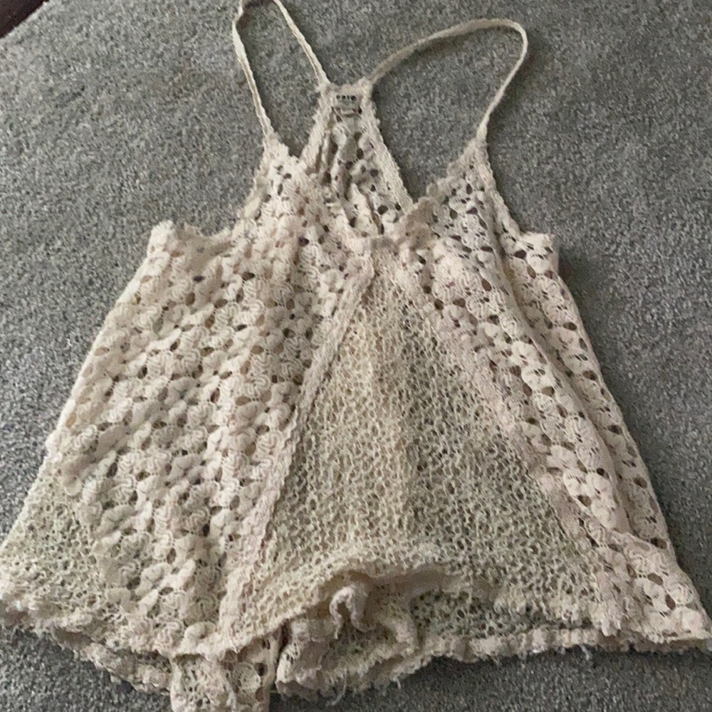 cream see through top